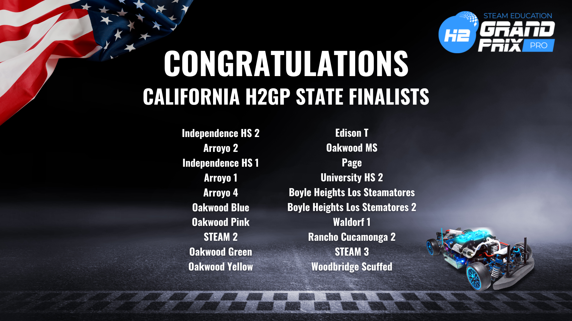 California RC hydrogen race result